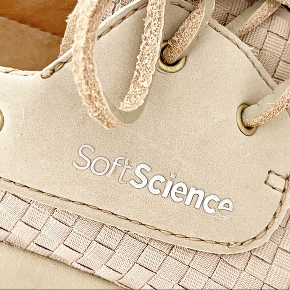 Womens Soft Science The Cruise Loafers Lightweight Woven Leather Laces Boat Tan - Picture 5 of 14